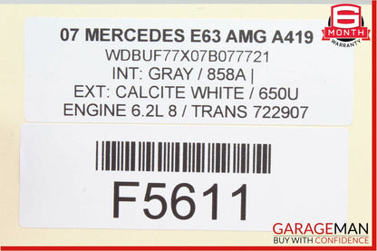 07-09 Mercedes W211 E350 E63 AMG Rear Right / Left Side Seat Headrest Head Rest