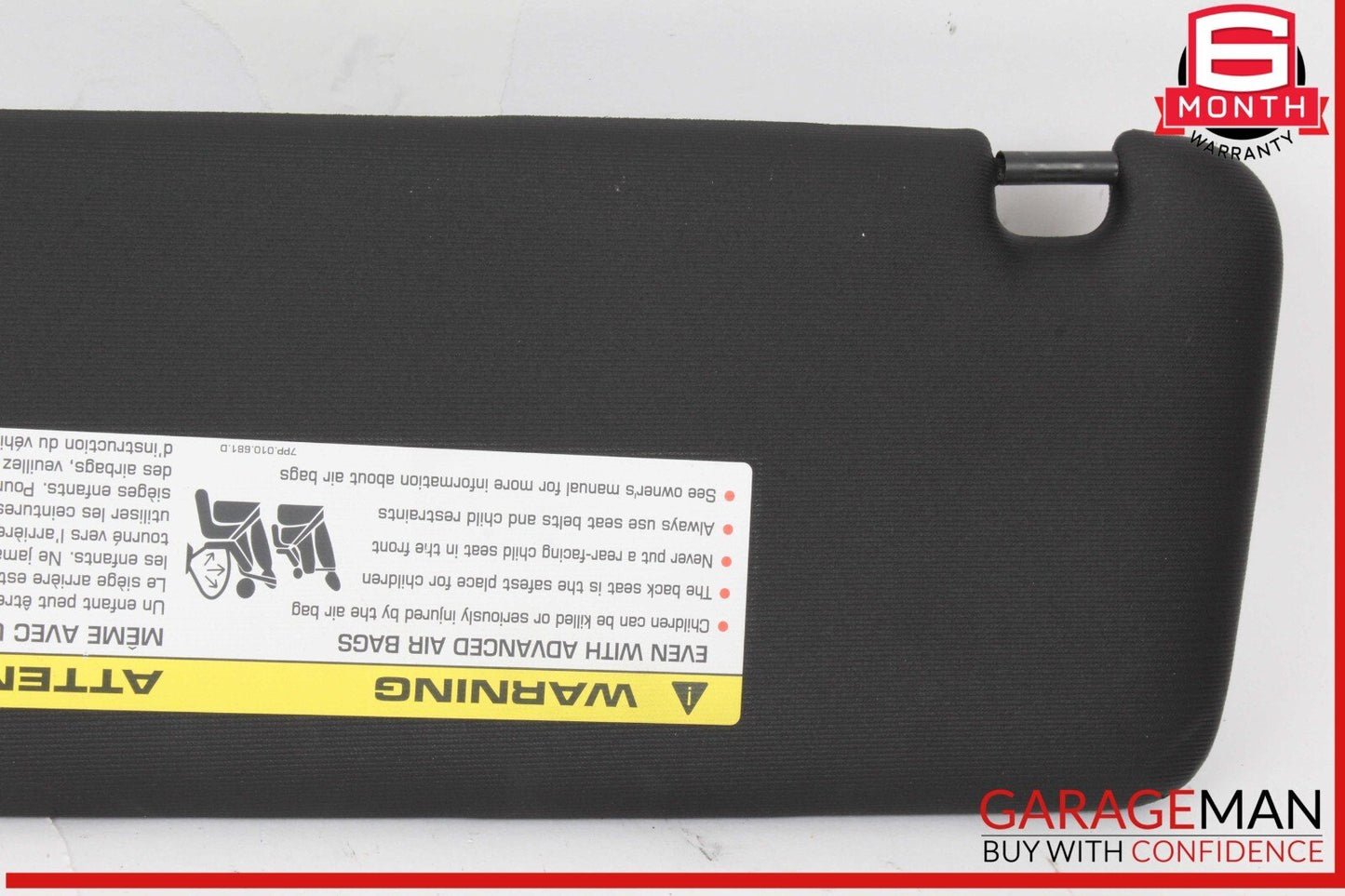 11-14 Porsche Cayenne 958 S Sun Visor Sunvisor Front Right Side Black OEM