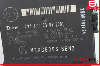 07-09 Mercedes W221 S550 S63 AMG Trunk Release Remote Open Close Module OEM