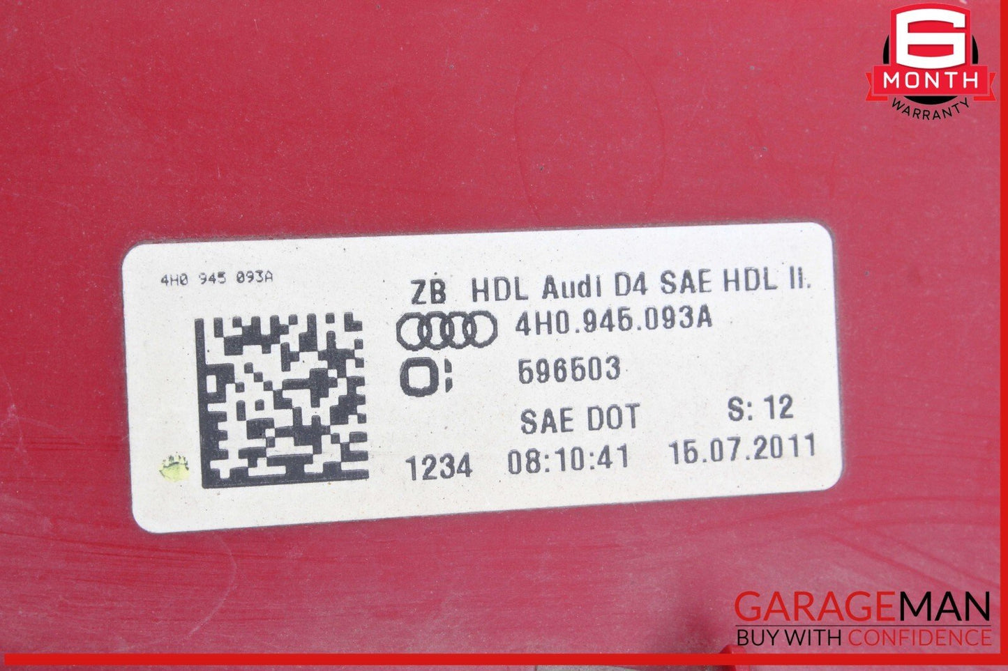 11-14 Audi A8 Quattro Rear Left Driver Side Inner Taillight Light Lamp OEM