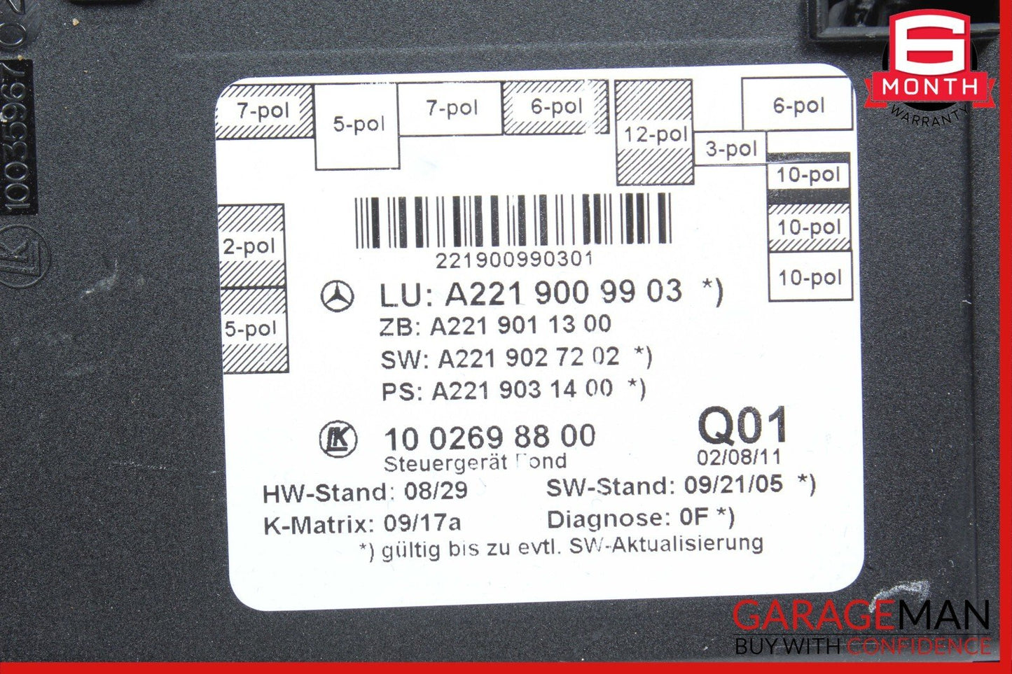 07-13 Mercedes W221 S550 S500 Rear Right or Left Side Door Control Module OEM
