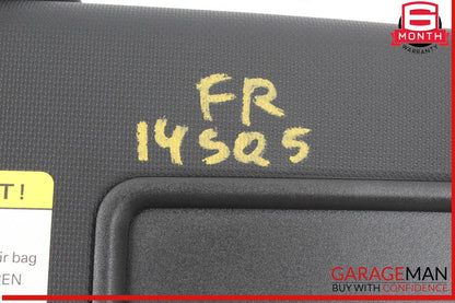 14-17 Audi SQ5 Front Right Passenger Side Sun Visor Sunvisor Black 8K0857552 OEM