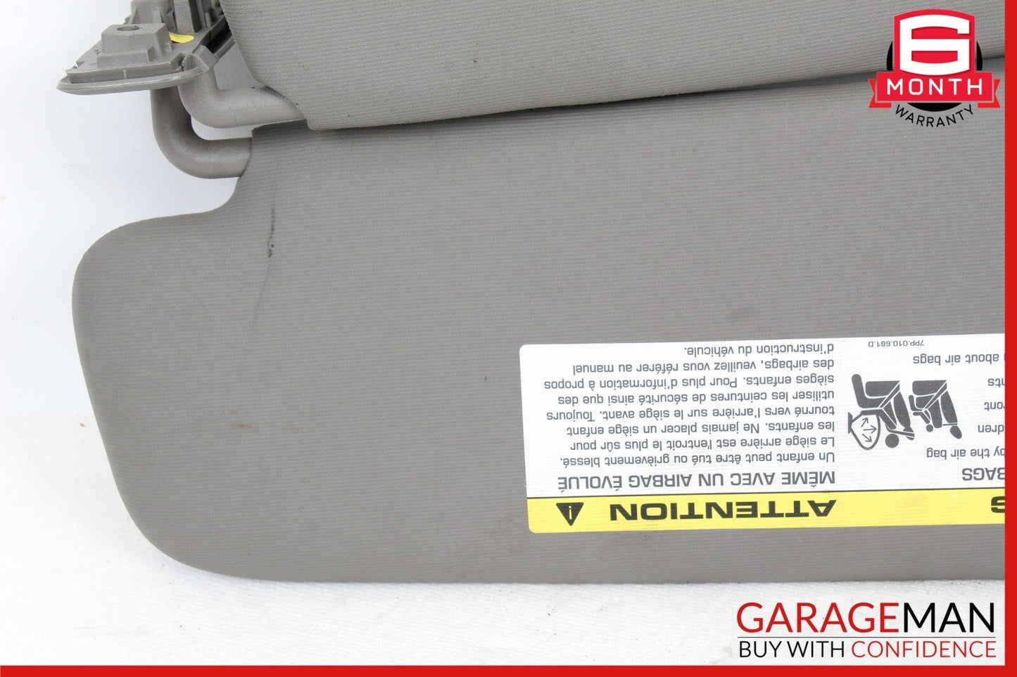 11-17 Porsche Cayenne S 958 Front Right Side Sun Visor Sunshade Cover Gray OEM
