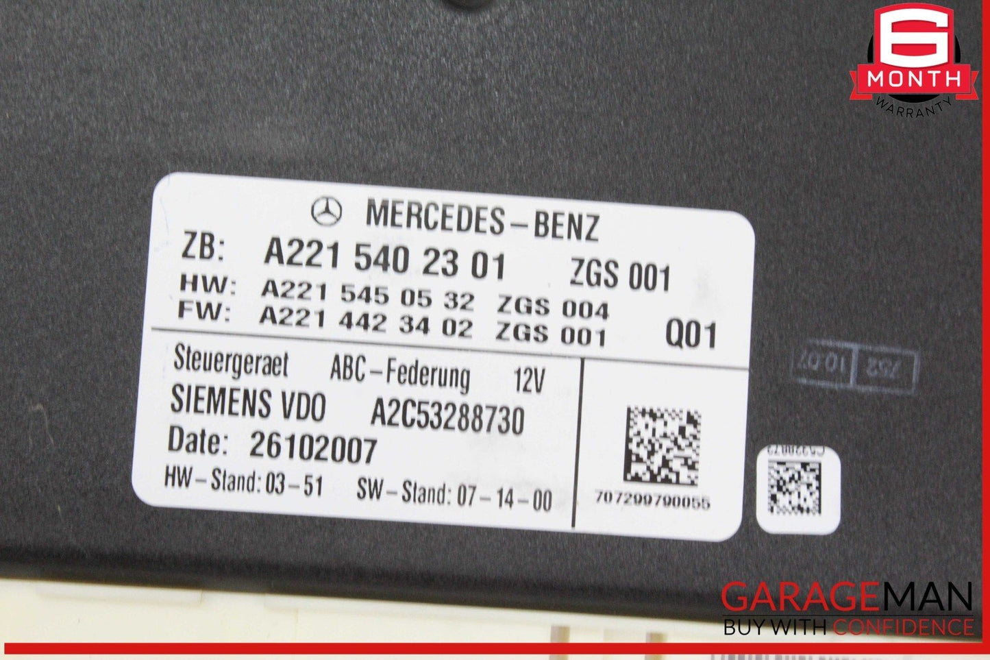 07-14 Mercedes W216 CL550 Active Body Control ABC Suspension Module OEM
