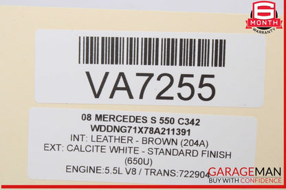07-14 Mercedes W221 S550 S450 CL550 Trunk Lid Unlock Release Handle OEM