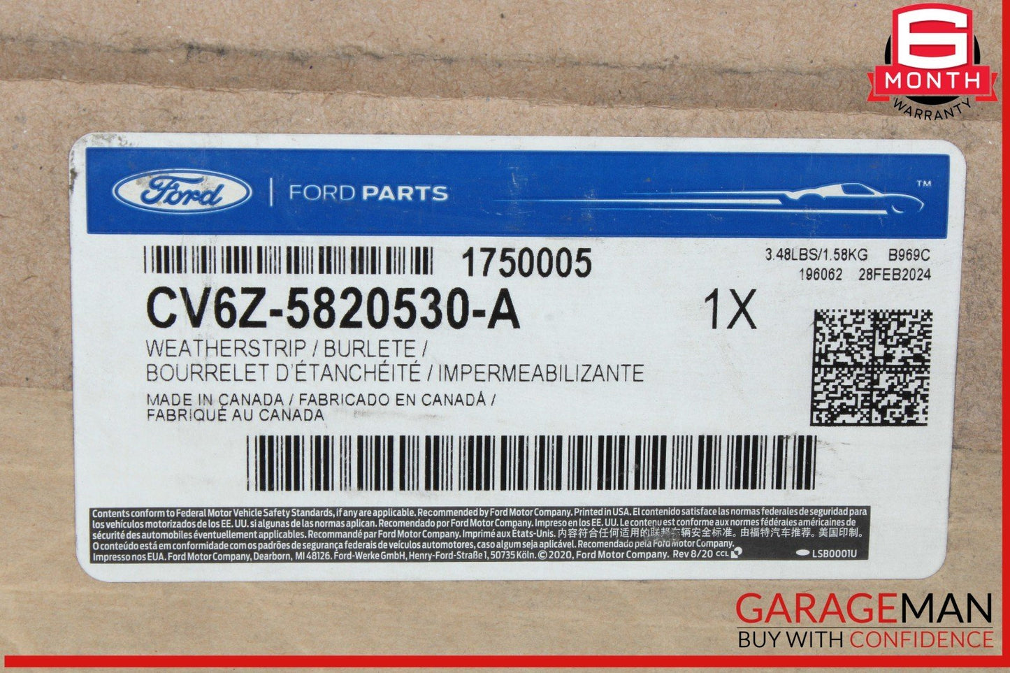 12-18 Ford Focus Front Right Side Door Body Weather Strip Seal Rubber OEM