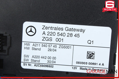 03-11 Mercedes W220 S430 E550 Central Gateway Control Module Unit 2208206385 OEM