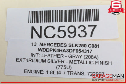 12-20 Mercedes R172 SLK250 C350 Overhead Emergency Panel Controller Switch Black