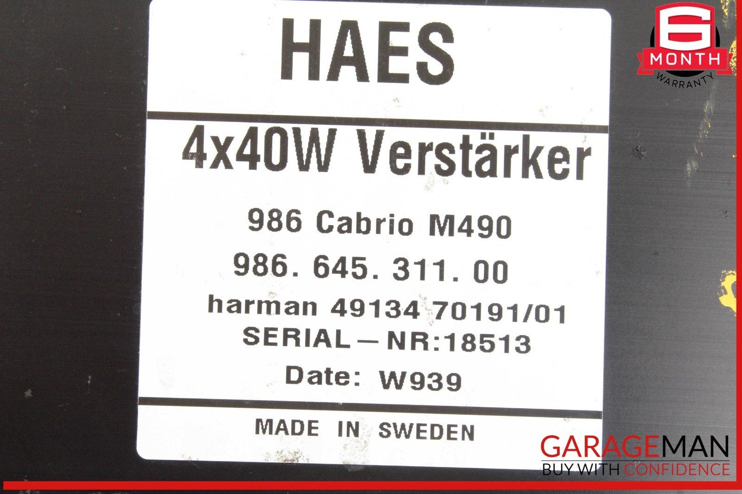 97-00 Porsche Boxster 986 HAES Radio Stereo Audio Amplifier Amp 98664531100 OEM