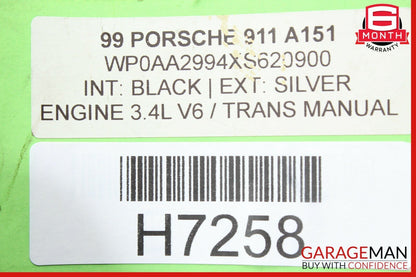 99-05 Porsche Carrera 911 996 Rear Right Side Seatbelt Seat Belt Retractor Black