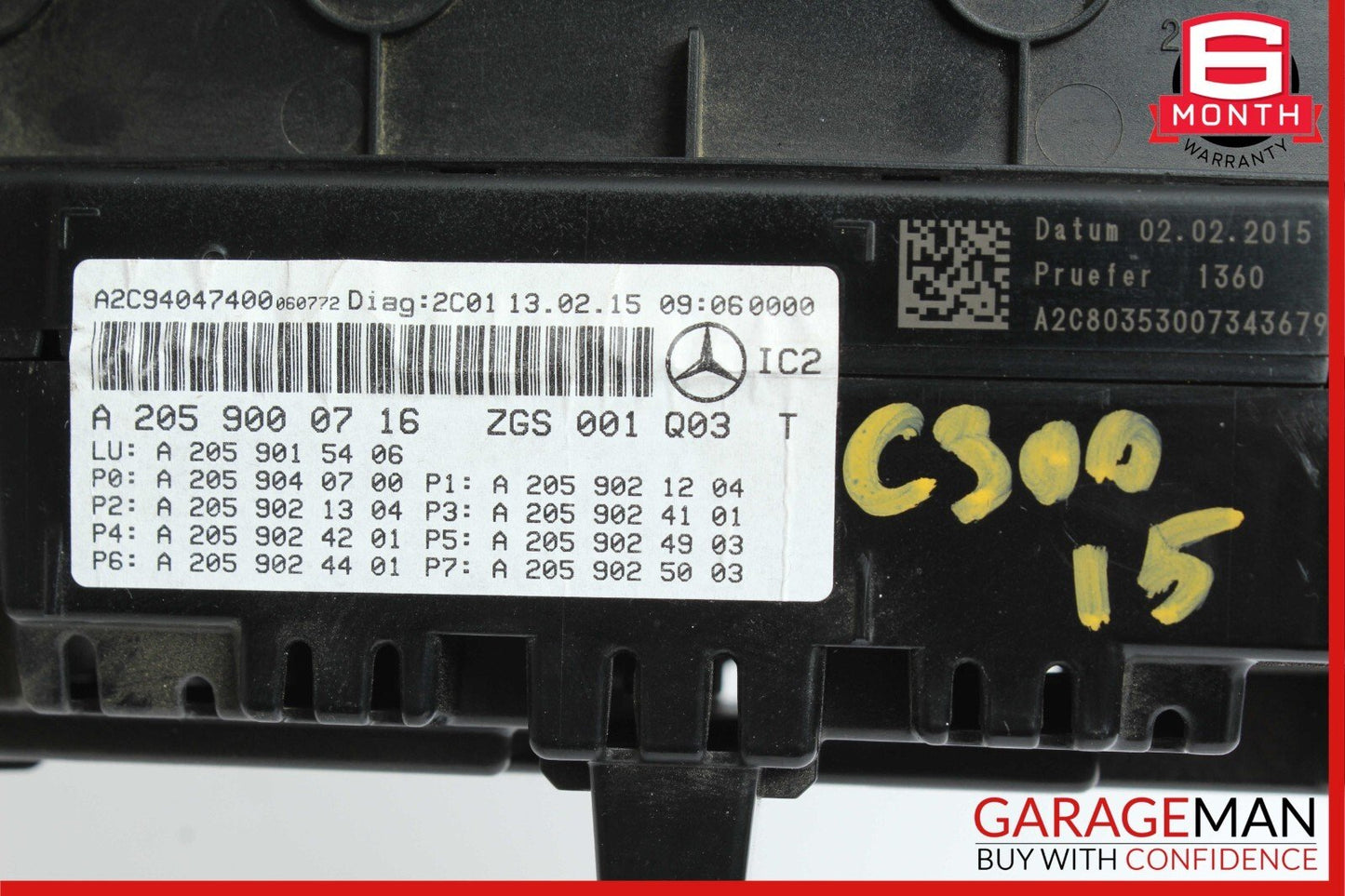 15-18 Mercedes W205 C300 Speedometer Odometer Instrument Cluster Gauge OEM