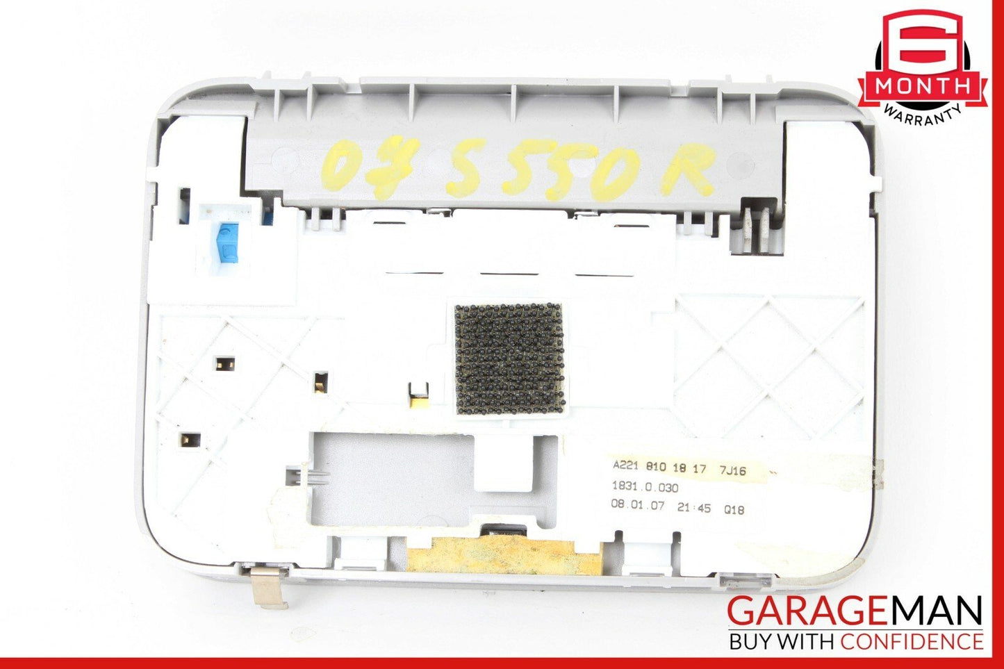 07-09 Mercedes W221 S550 Rear Right Passenger Side Overhead Vanity Mirror Gray