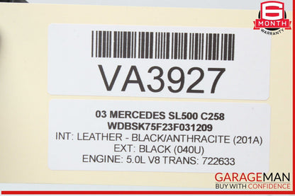 03-12 Mercedes R230 SL500 SL550 SL55 AMG Trunk Lid Lock Latch Handle OEM