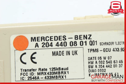 08-11 Mercedes W204 C300 C250 Tire Pressure Monitoring System TPMS Receiver OEM
