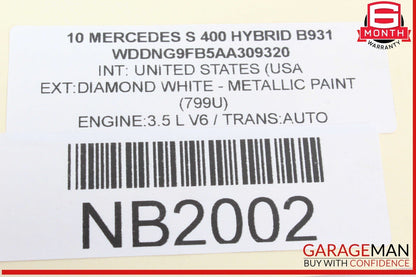 10-13 Mercedes W221 S400 Hybrid Interior Rear View Mirror Beige OEM