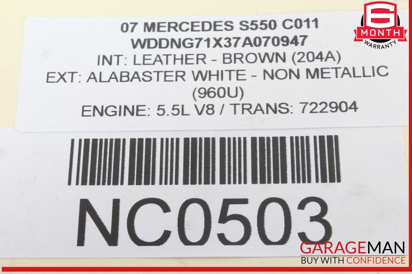 07-14 Mercedes W221 S550 Rear Right or Left CV Axle Half Shaft 2213502010 OEM