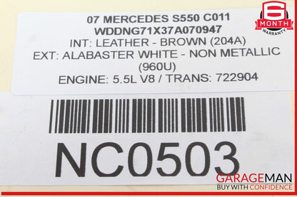 07-14 Mercedes W221 S550 Rear Right or Left CV Axle Half Shaft 2213502010 OEM