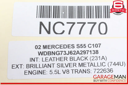 00-06 Mercedes W220 S55 AMG Rear Left Driver Side Seat Switch 2208214958 OEM