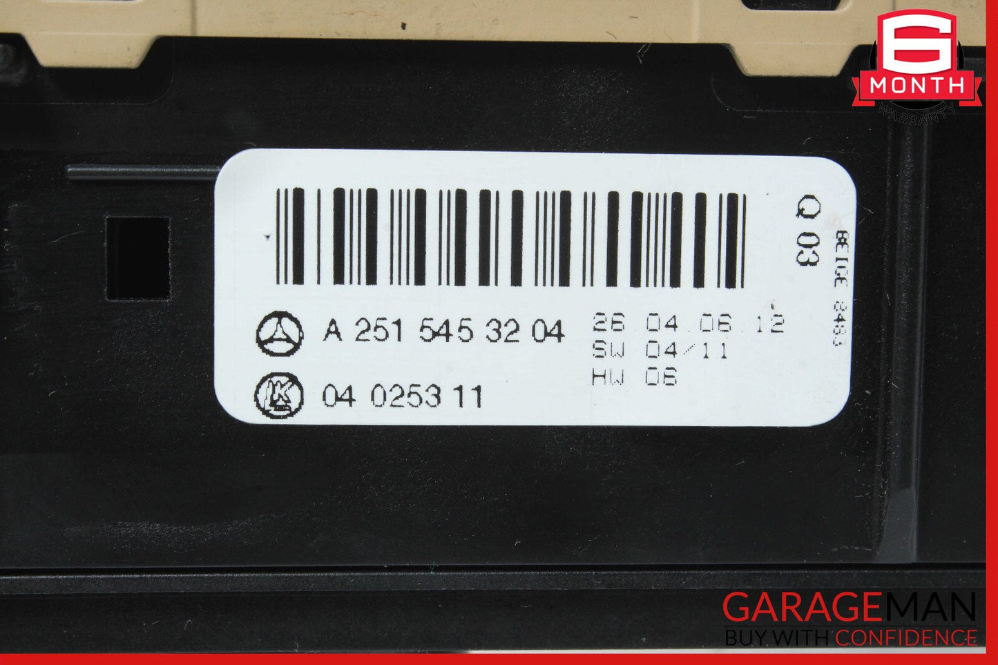 06-11 Mercedes W251 R500 ML450 Headlight Control Switch Module 2515453204 OEM