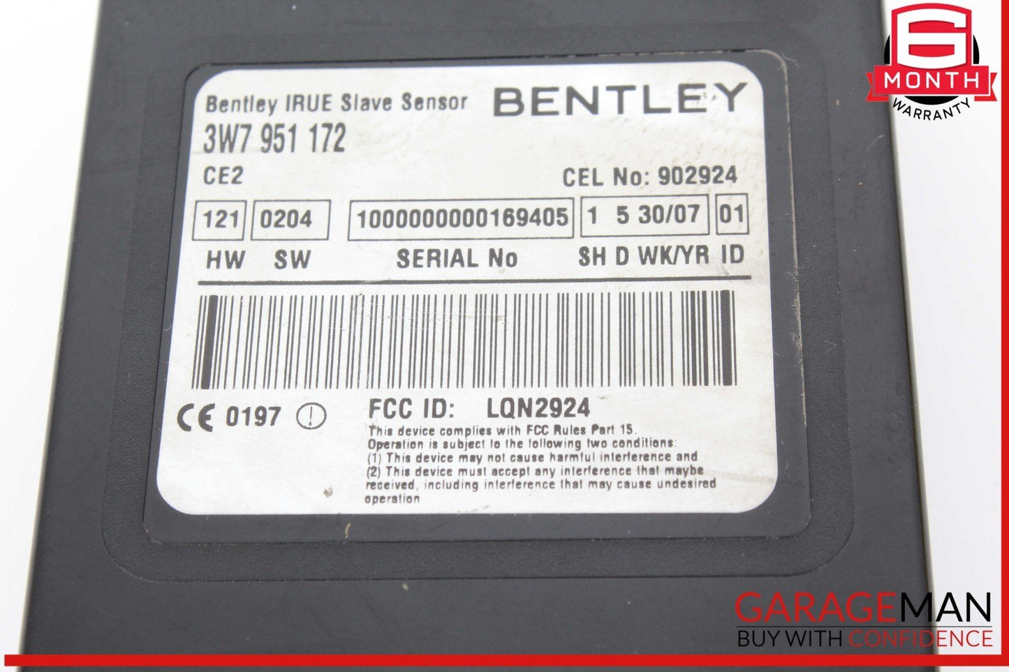07-18 Bentley Continental GTC Anti Theft Alarm Movement Control Module Unit OEM