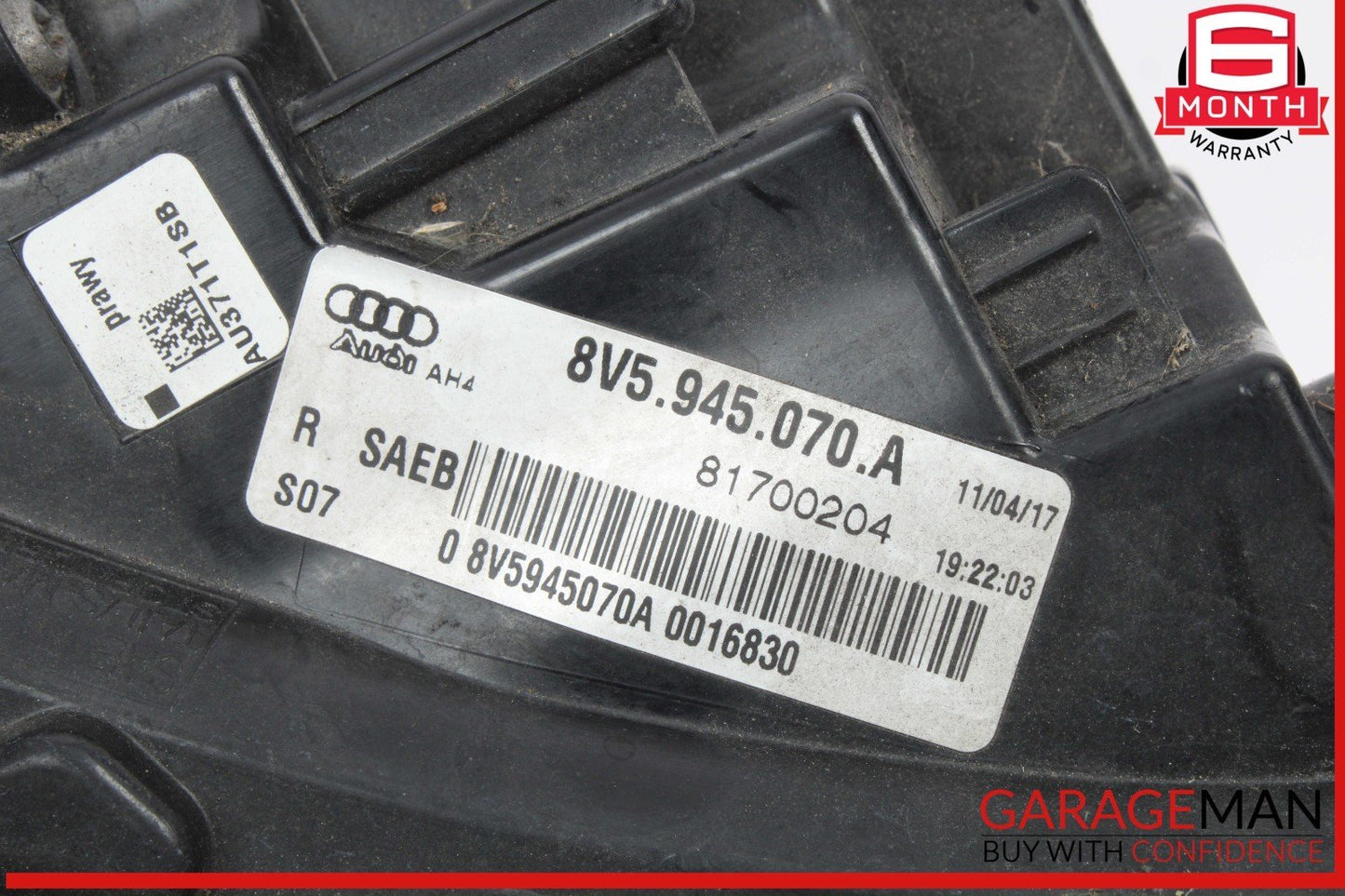 17-20 Audi A3 S3 Rear Right Passenger Side Outer Tail Light Lamp 8V5945070A OEM