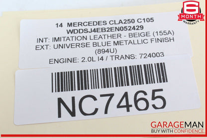 14-18 Mercedes W117 CLA250 Front Right Side Door Control Module 1669006005 OEM
