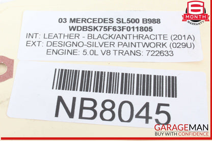 03-06 Mercedes R230 SL500 SL55 AMG ABC Suspension Hydraulic Line Hose Set OEM