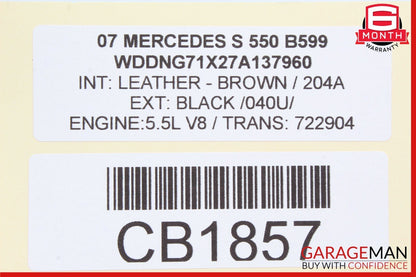 07-14 Mercedes W221 S550 CL550 Door Lock Switch Front Right Side 2218213151 OEM