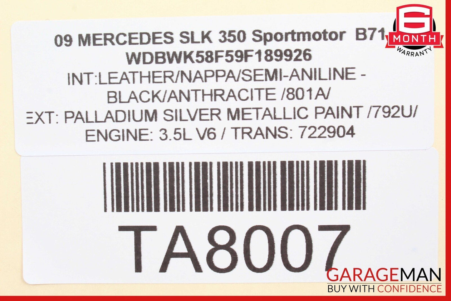 09-11 Mercede R171 SLK350 SLK55 AMG Right Side Door Control Module OEM