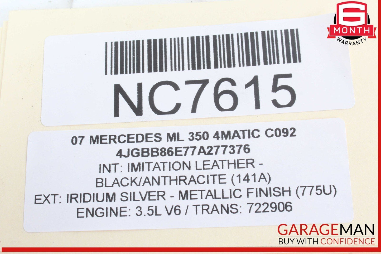 06-13 Mercedes W164 ML350 4MATIC GL450 R350 Gas Throttle Accelerator Pedal OEM