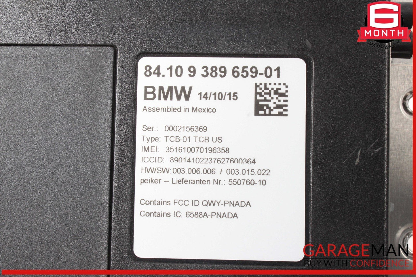 14-18 BMW X5 Telematics Communication Control Module Unit 9389659 OEM