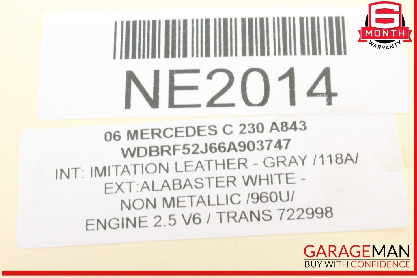 05-15 Mercedes W203 C230 E350 SL550 Engine Motor Air Valve 0021407560 OEM