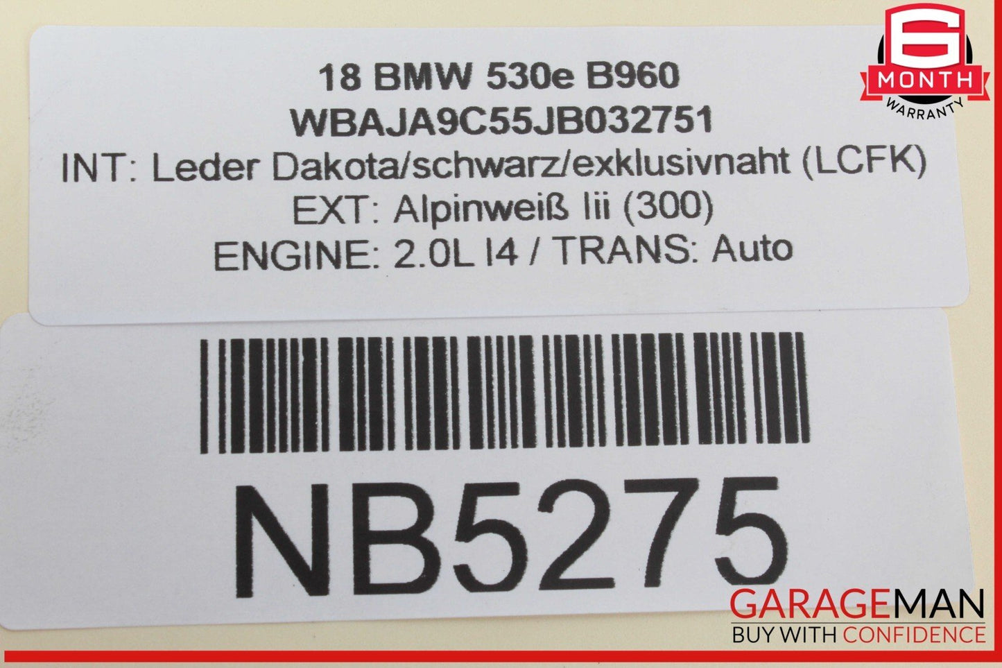 17-20 BMW 530E 530i 540i Engine Starter Motor 8643641 OEM