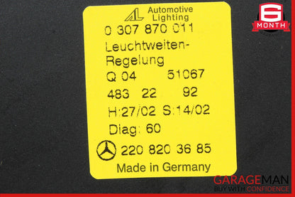 03-06 Mercedes W220 S500 S430 Headlight Head Light Lamp Control Module Unit