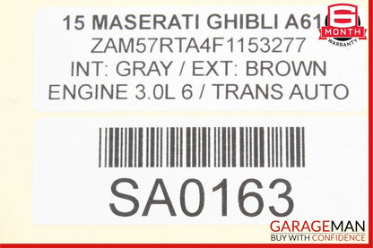 14-17 Maserati Ghibli Rear Bench Lower Bottom Seat Cushion Cover Leather Brown