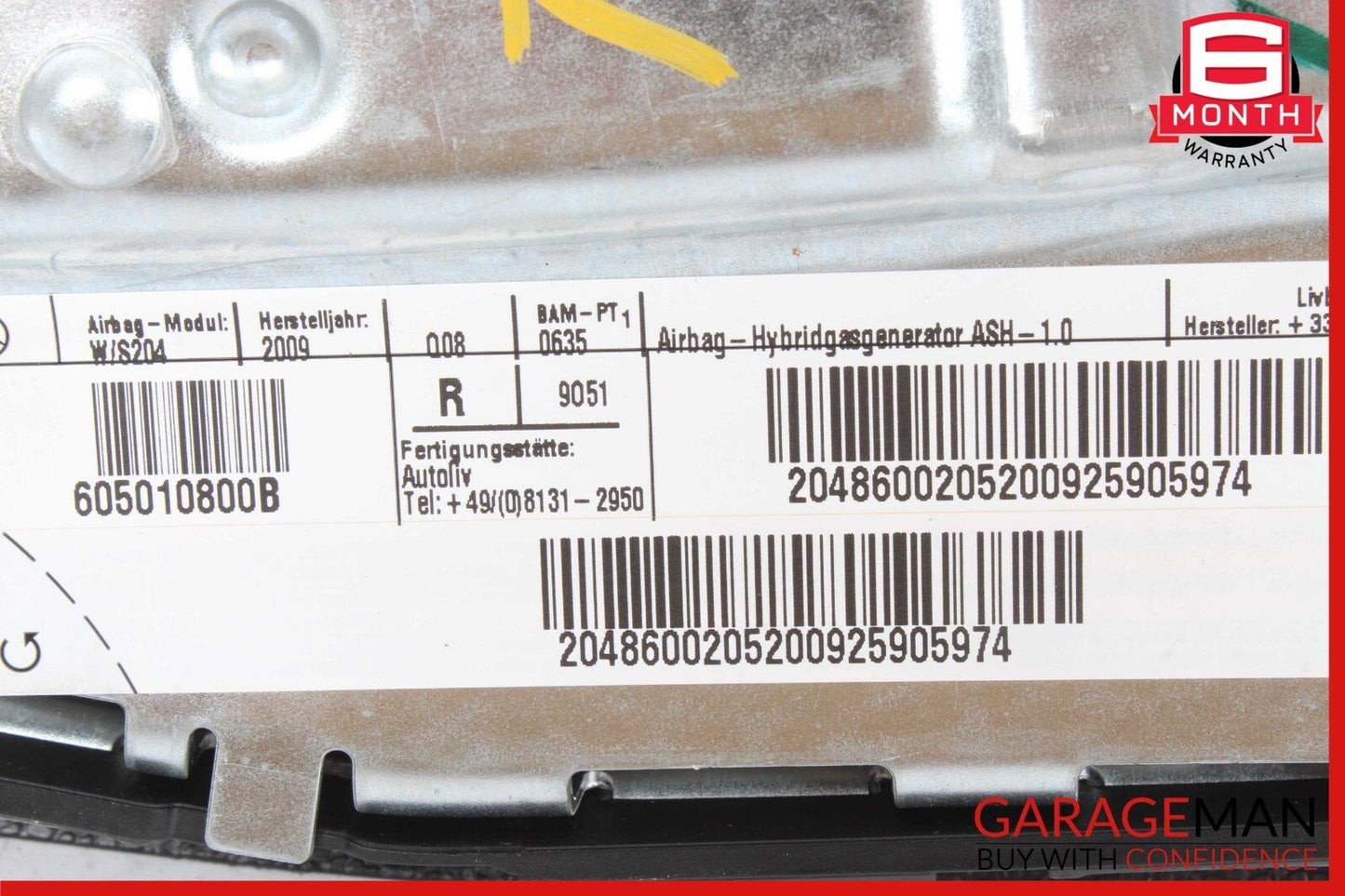 08-15 Mercedes W204 C300 GLK350 Front Right Side Seat SRS Airbag Air Bag OEM