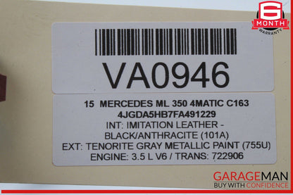 06-19 Mercedes W166 ML350 4MATIC Rear Glass Windshield Wiper Motor 2518200042