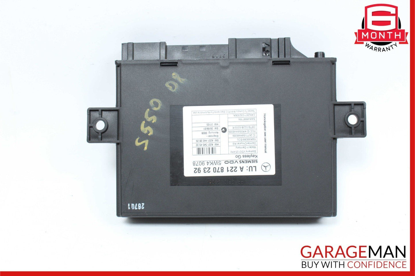 07-10 Mercedes W221 S600 S550 CL550 Keyless Go Control Module Unit