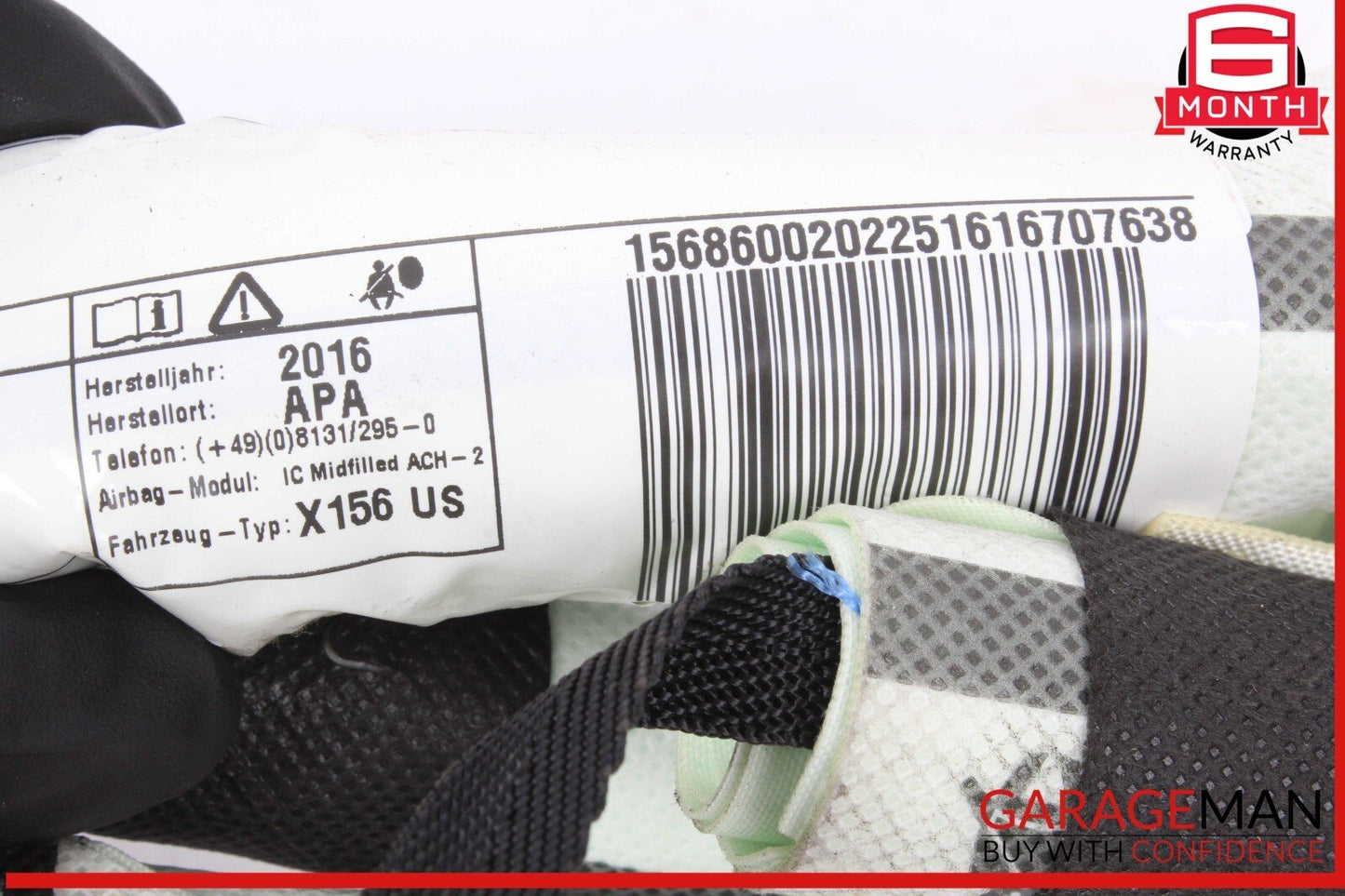 15-20 Mercedes X156 GLA250 Right Passenger Side Curtain Air Bag OEM