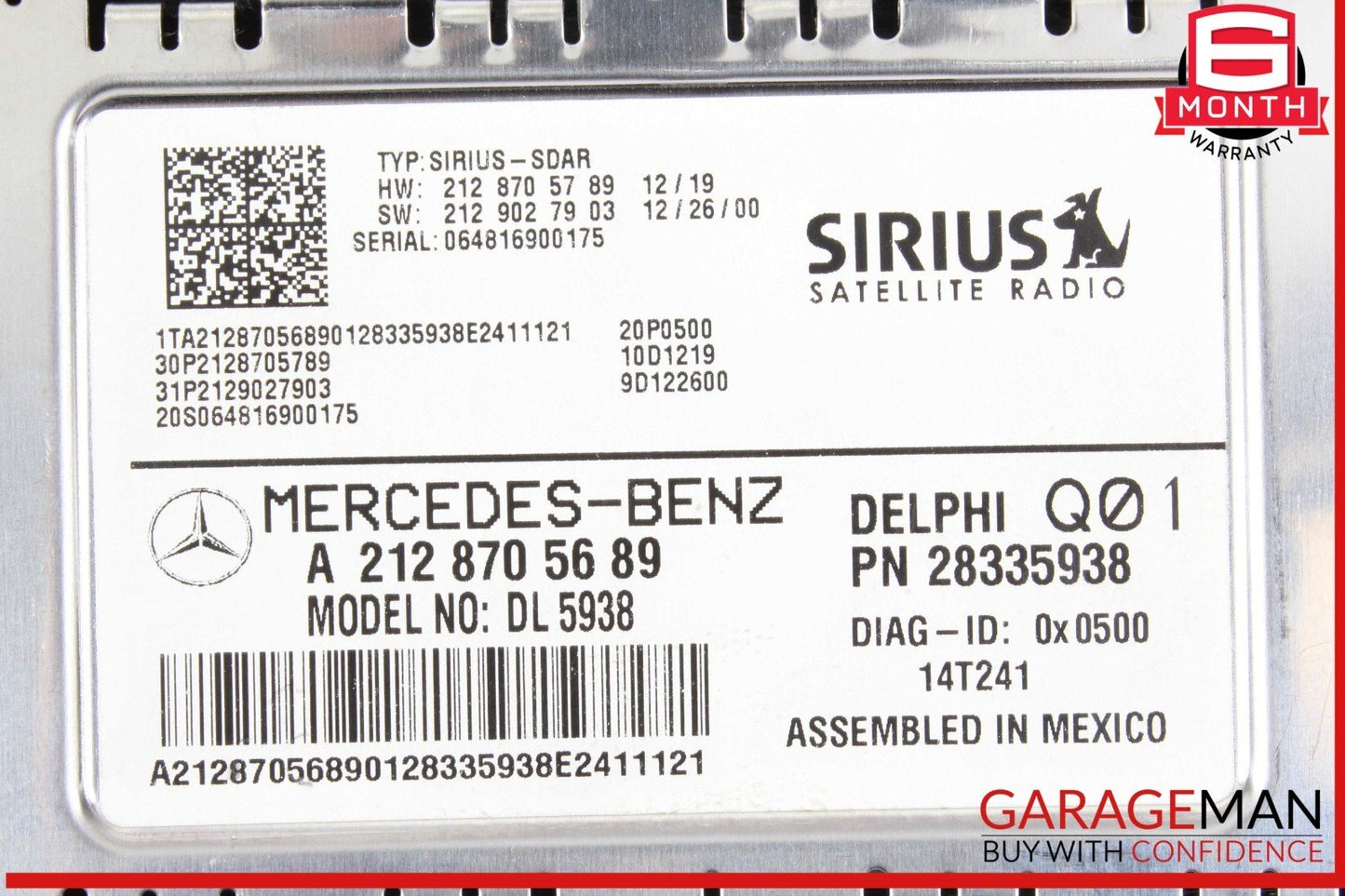 14-19 Mercedes W117 CLA250 Sirius Satellite Radio Receiver 2128705689 OEM
