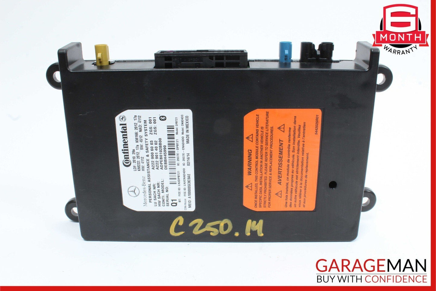 12-20 Mercedes GLK350 SL400 E550 C250 Communication Control Module Unit