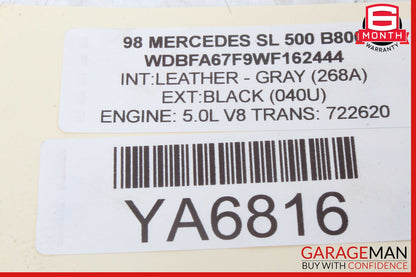 96-02 Mercedes R129 SL500 Front Right Side Door Lock Latch Actuator OEM