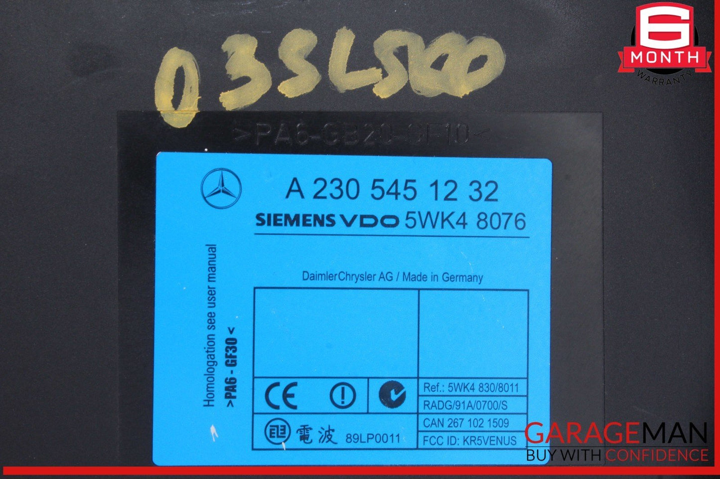 03-06 Mercedes R230 SL500 S500 CL55 AMG Keyless Go Entry Control Module Unit OEM
