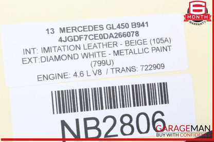 13-16 Mercedes X166 GL450 GL550 GL350 Roof Curtain Airbag Air Bag Left Side OEM
