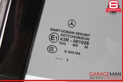 12-18 Mercedes W218 CLS550 Rear Left Driver Side Quarter Door Window Glass OEM