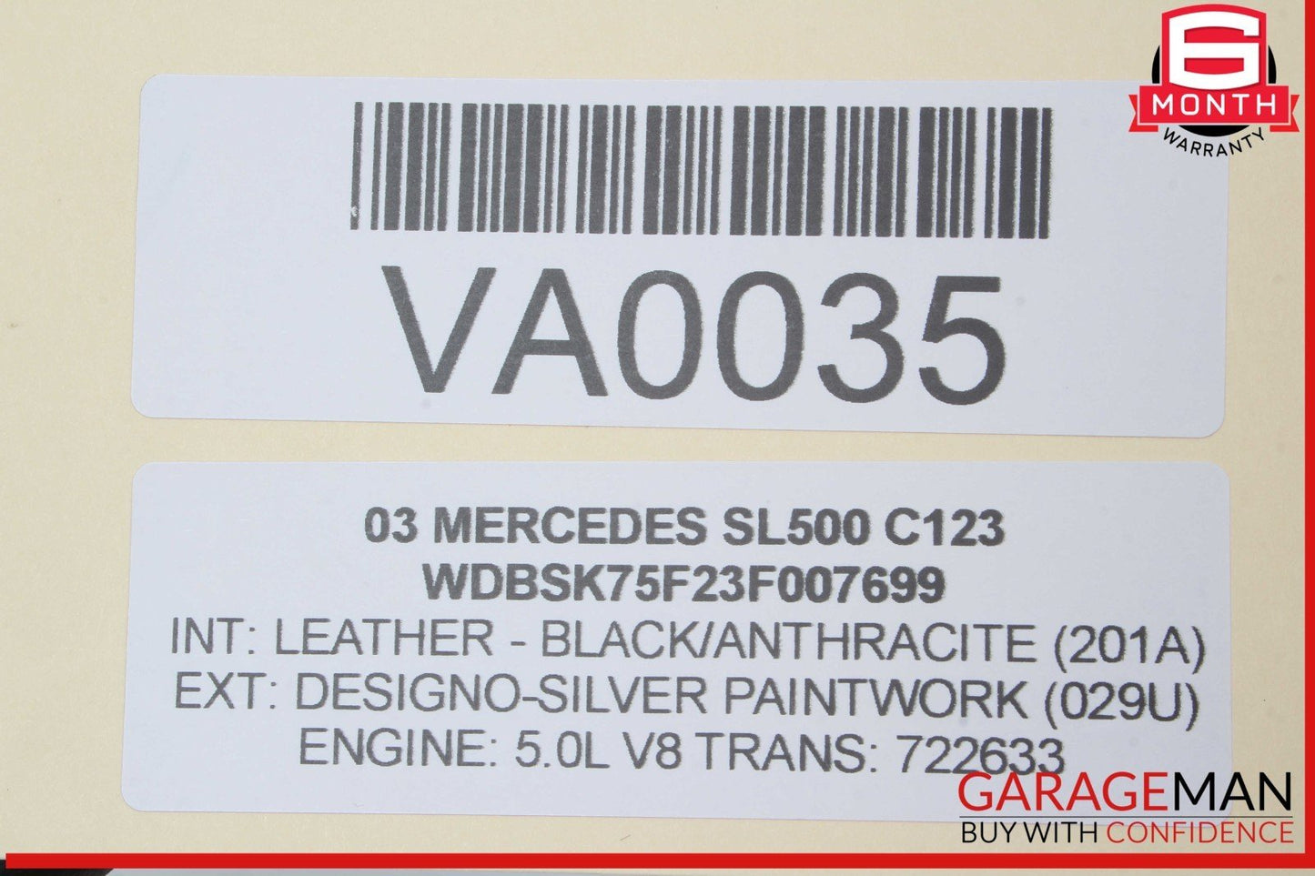 03-08 Mercedes R230 SL500 Rear Right Seat Belt Retractor Luggage w/ Speaker OEM