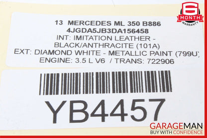 12-15 Mercedes W166 ML350 GL450 Window Regulator Motor Rear Left Side OEM