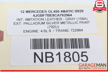 07-19 Mercedes X164 GL450 GL550 GL350 Rear 3rd Third Row Seat Motor OEM
