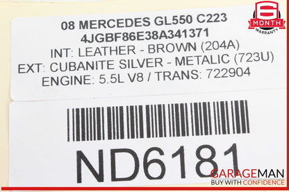 06-12 Mercedes X164 GL550 GL450 ML550 Front Left Side Reinforcement Bracket OEM