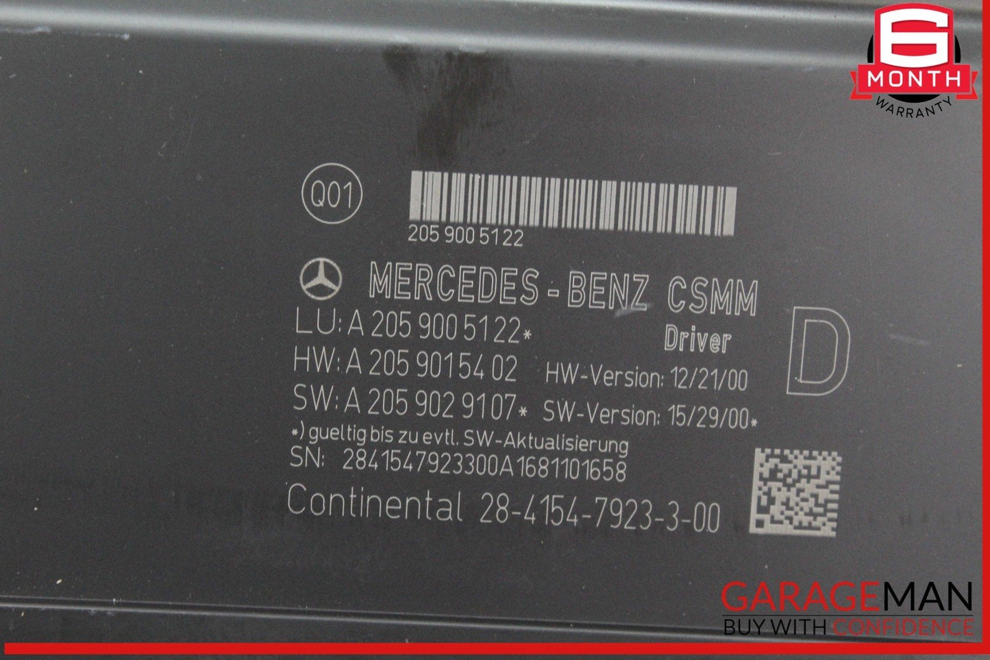 15-20 Mercedes-Benz C300 W205 Front Left Seat Control Module 2059005122 OEM